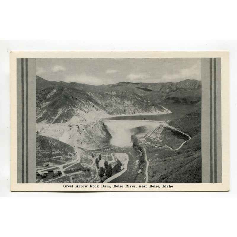 Great Arrow Rock Dam Boise River near Boise Idaho postcard