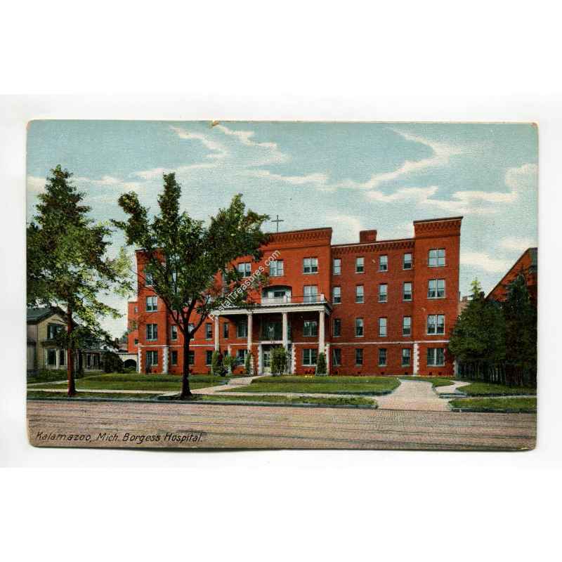 Borgess Hospital Kalamazoo Michigan vintage postcard