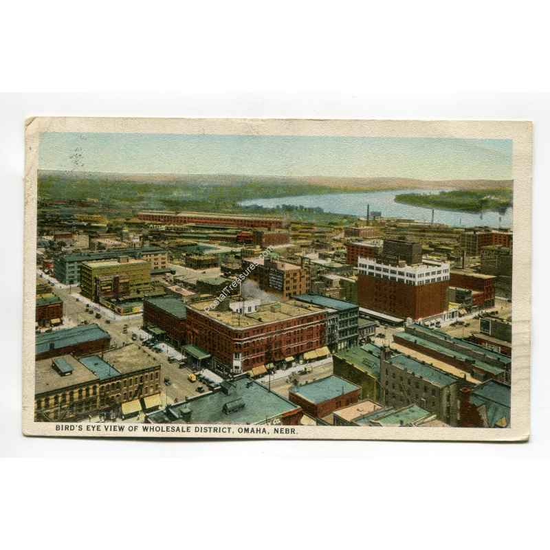 Birds Eye View Of Wholesale District Omaha Nebraska Vintage