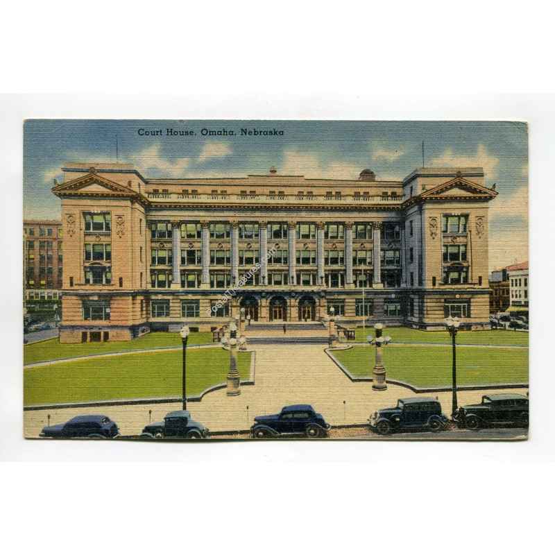 Court House Omaha Nebraska vintage postcard