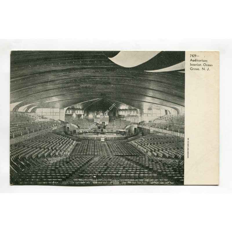 Auditorium Interior Ocean Grove New Jersey vintage postcard