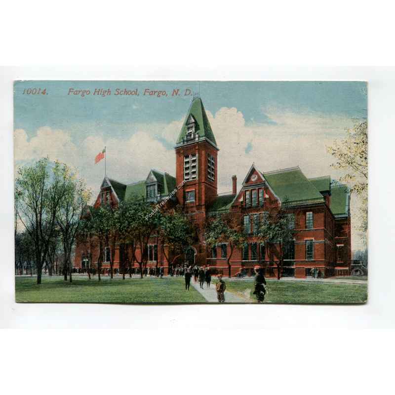 Fargo High School Fargo North Dakota Vintage Postcard