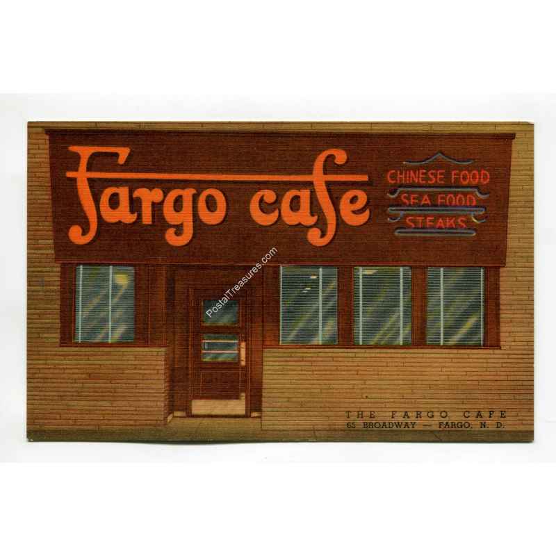  Fargo  Cafe  Fargo  North Dakota vintage postcard