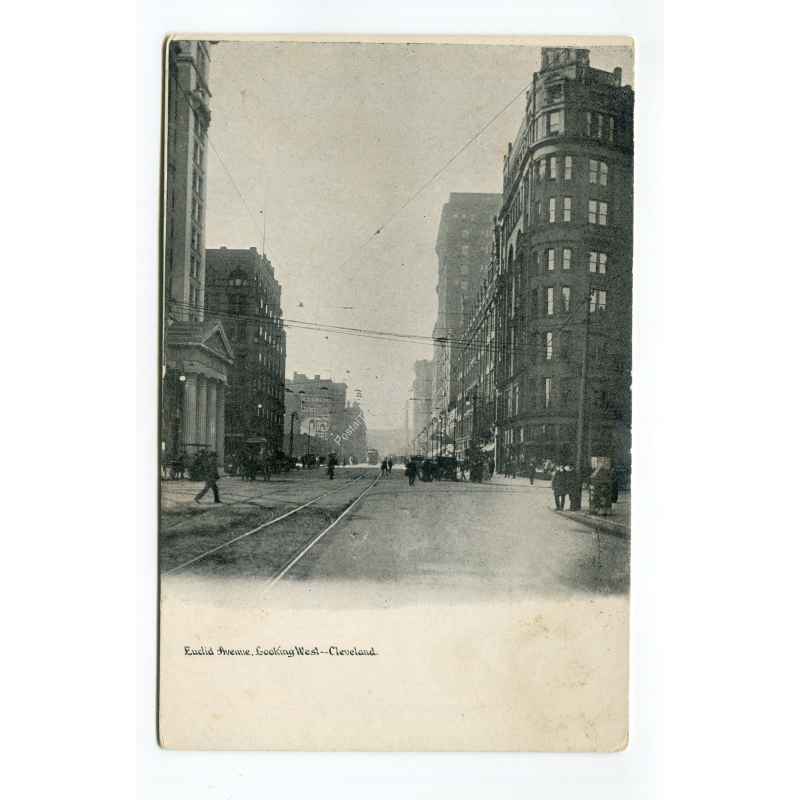 Euclid Avenue Looking West Cleveland Ohio postcard