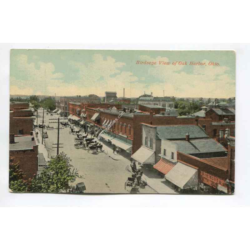 Ohio : Birdseye View of Oak Harbor Ohio vintage postcard