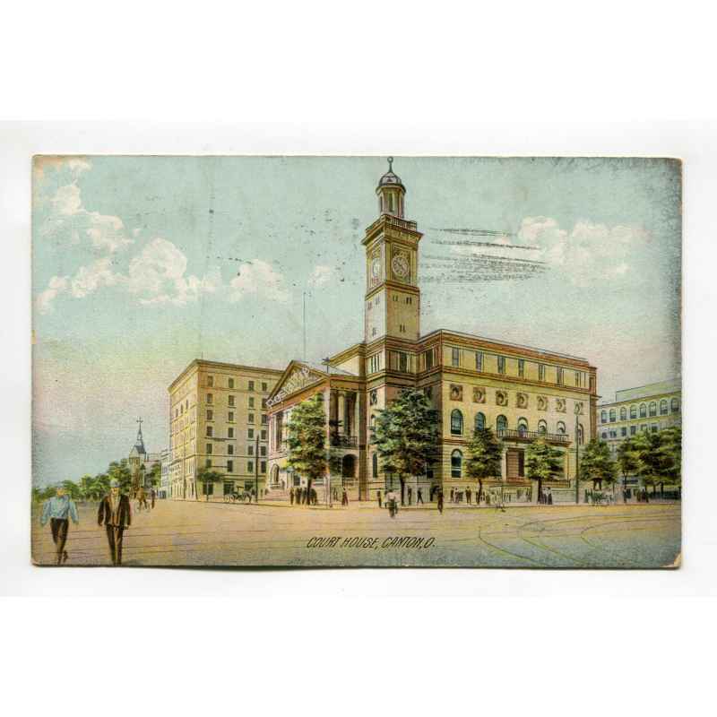 Court House Canton Ohio vintage postcard