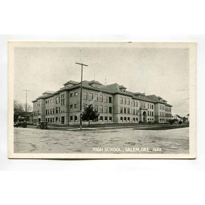 High School Salem Oregon vintage postcard