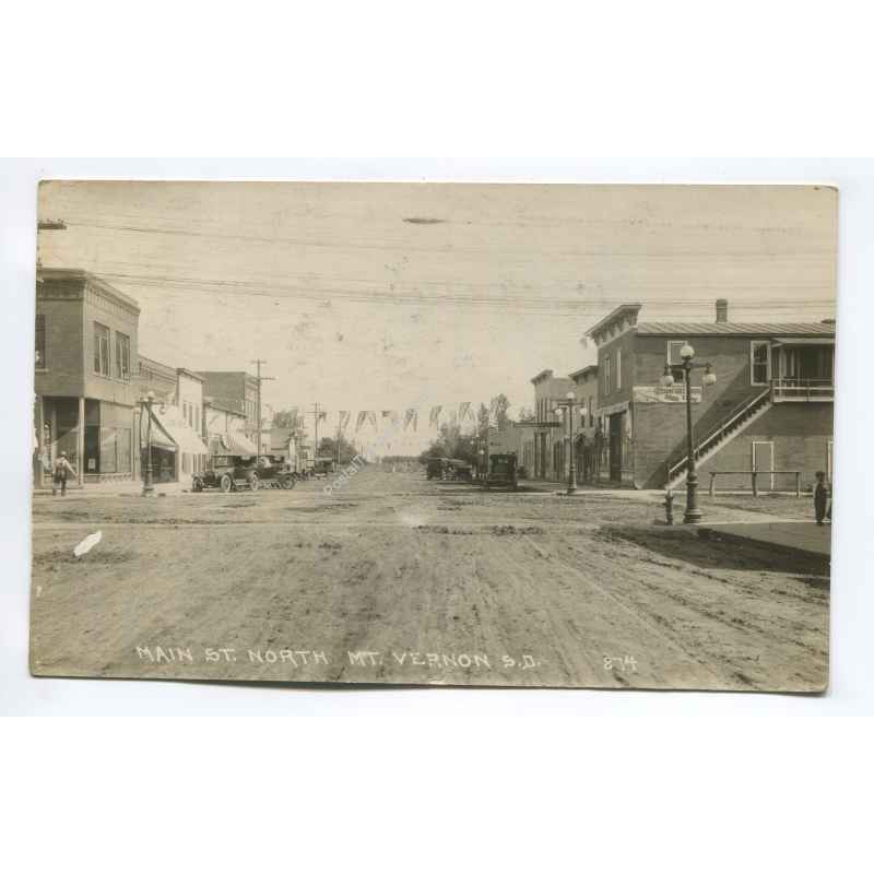 South Dakota : Main Street North Mt Vernon South Dakota vintage