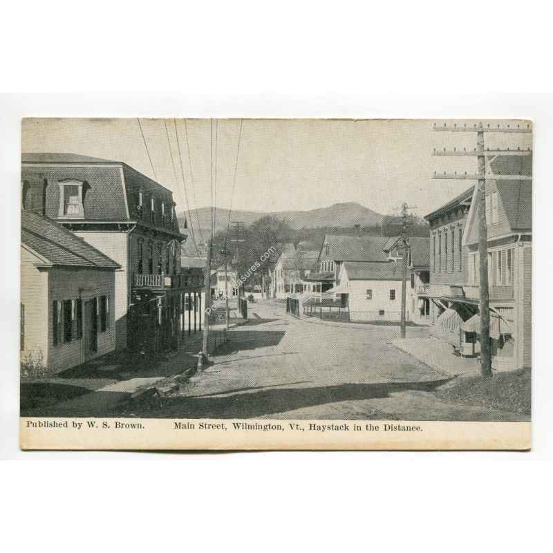 Main Street Wilmington Vermont Haystack in the Distance vintage