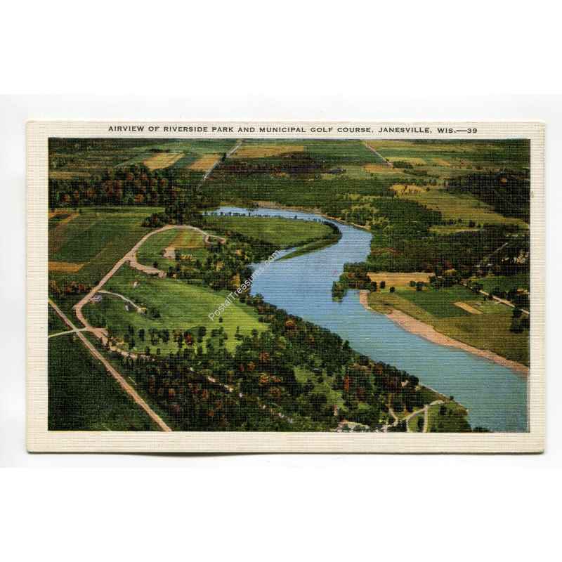 Airview of Riverside Park and Municipal Golf Course Janesville