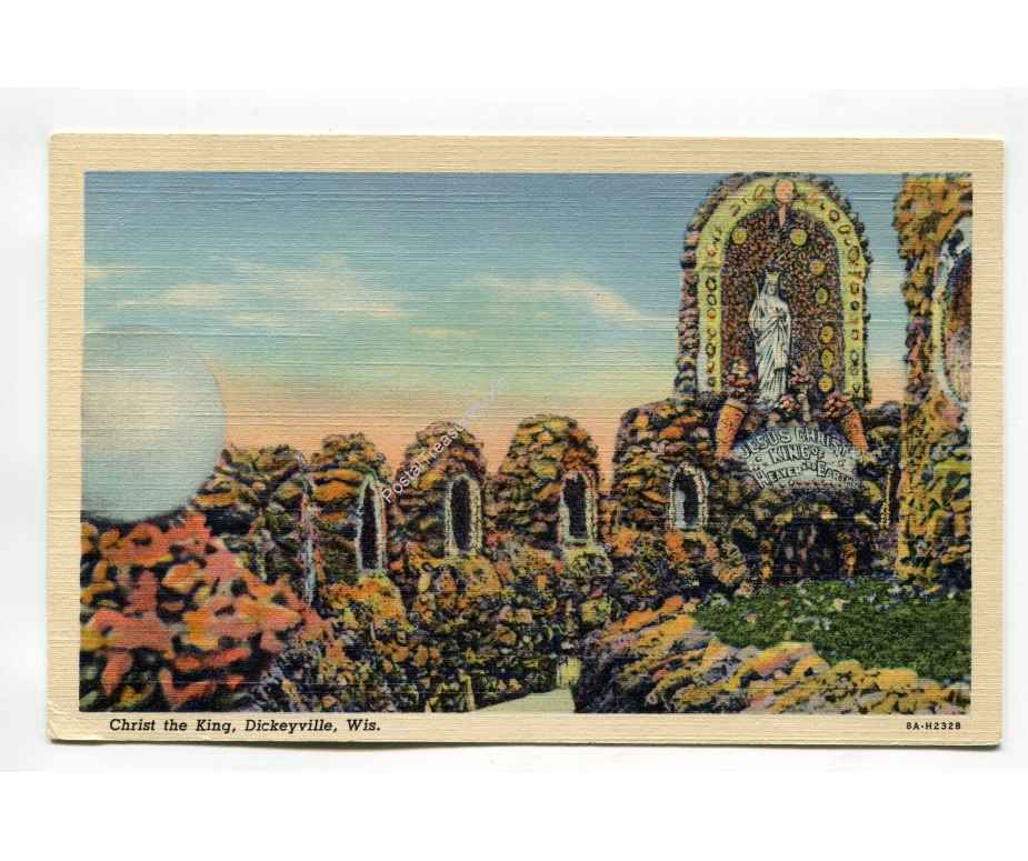 Christ the King Dickeyville Wisconsin vintage postcard
